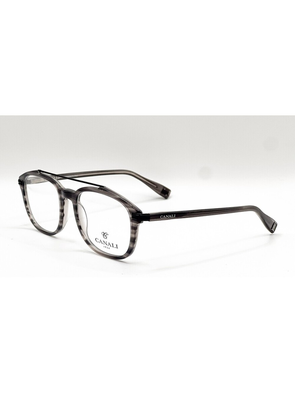 NEW CANALI CO316 C02 GREY STRIPE AUTHENTIC EYEGLASSES 52-18